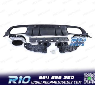DIFUSOR MERCEDES CLASE C C205 COUPE 15-18 LOOK AMG C63 NEGRO