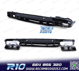 DIFUSOR MERCEDES CLASE C C205 COUPE 15-18 LOOK AMG C63 NEGRO