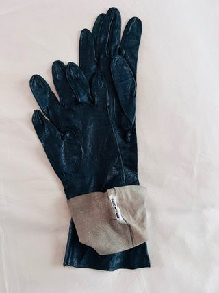 Guantes largos piel Balenciaga negros