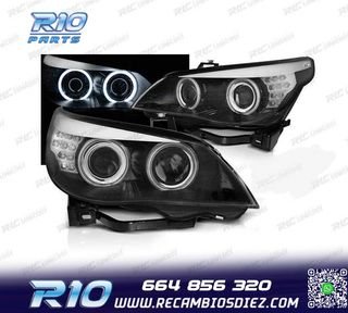 FAROS XENON BMW E60 03-07 OJOS ANGEL CCFL FONDO NEGRO