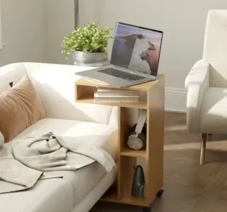 Mesa auxiliar  Para Sofá  En Forma De C Con Ruedas