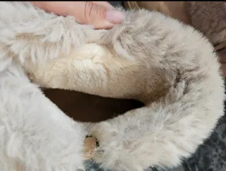 Botines de pelo beige