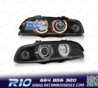 FAROS BMW E39 95-00 XENON OJOS ANGEL FONDO NEGRO