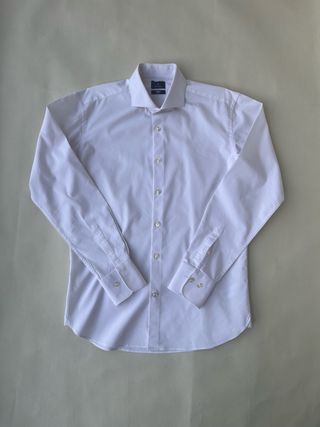 Sacoor Brothers White Shirt Striped Dublin Collar