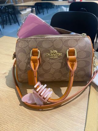 Borsa Coach marrone e rosa