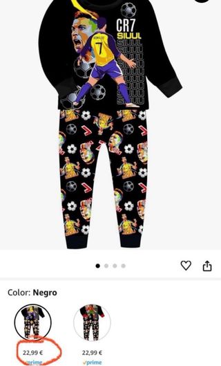 Pijama niño CR7 talla 8 años