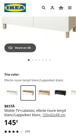 Mueble TV madera y blanco