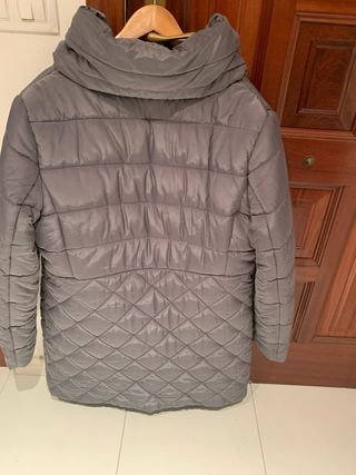 Abrigo acolchado gris mujer
