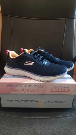 Skechers Flex Appeal Mujer Azul/Rosa