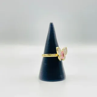 ANILLO MARIPOSA PEQUEÑA ROSA. Oro 18k.