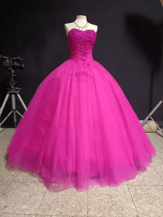 Vestido Princesa 15 Años Fucsia