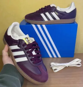 Adidas Samba OG Maroon Gold Metallic talla 37.5