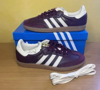 Adidas Samba OG Maroon Gold Metallic talla 37.5