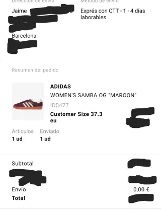 Adidas Samba OG Maroon Gold Metallic talla 37.5