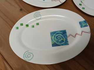 Lote 3 bandejas ovaladas decoradas