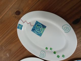 Lote 3 bandejas ovaladas decoradas