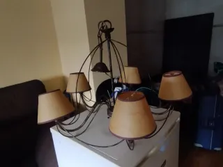 Lámpara de techo 5 tulipas