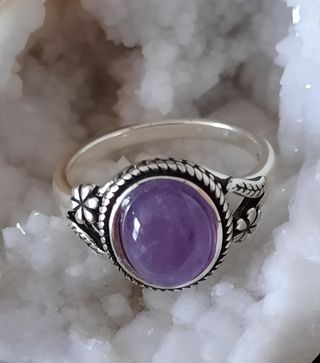 Anillo Plata de Ley 925 y Amatista - Talla 17