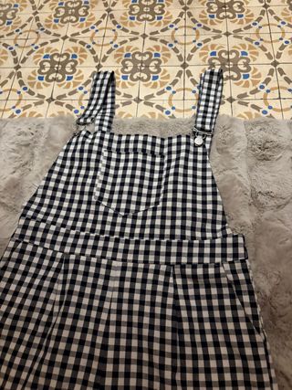 Peto SHEIN cuadros vichy blanco y negro – Ta