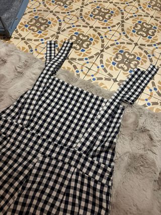 Peto SHEIN cuadros vichy blanco y negro – Ta