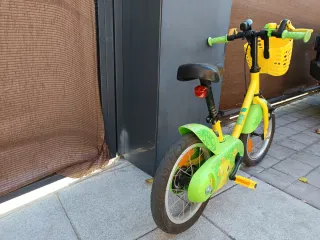 Bicicleta Infantil 14" Amarilla y Verde
