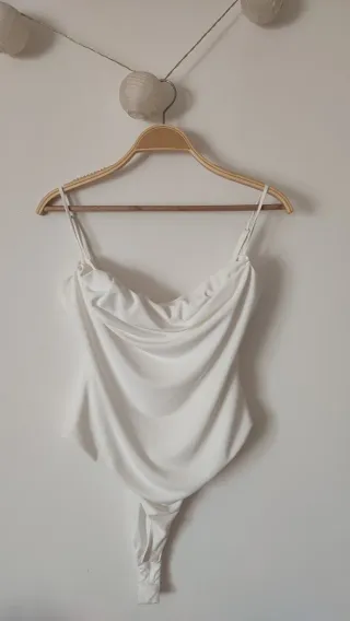 Body Zara Blanco Tirantes Drapeado