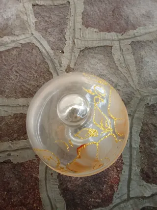 Porta torte in vetro decorato oro