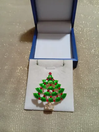 Spilla "Christmas Tree" stile retrò in confezione