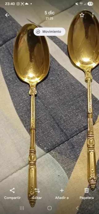 Set di 12 cucchiai Vermeil con bagno in oro