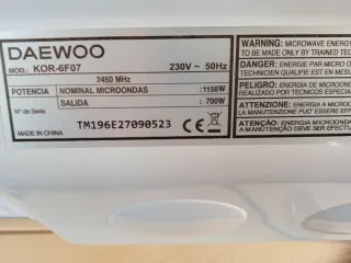 Microondas Daewoo Blanco