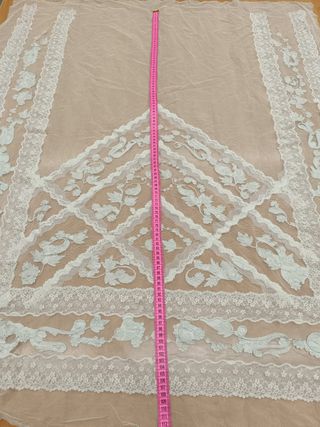 Delantal Fallera Tul Bordado Beige