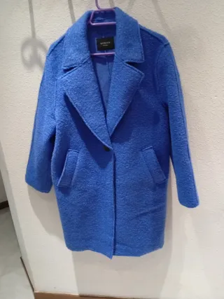 Abrigo oversize de paño azul