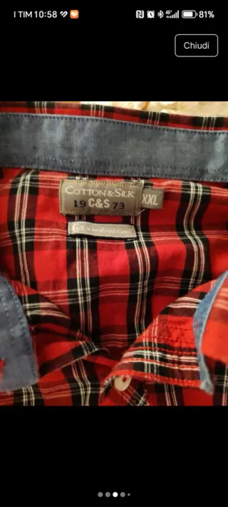 Camicia uomo Cotton e Silk XXL