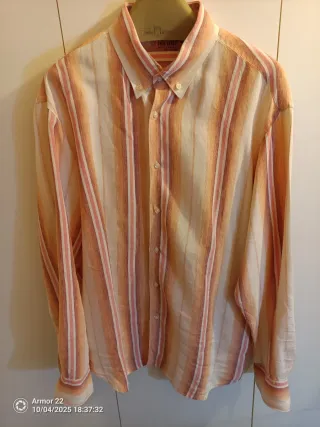Camisa Célio Rayas Naranja/Rosa Talla XL