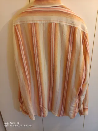 Camisa Célio Rayas Naranja/Rosa Talla XL