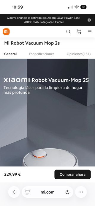 Xiaomi Robot Vacuum-Mop 2S