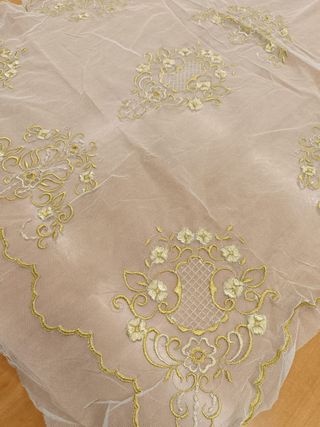 Delantal Fallera Tul Bordado Oro