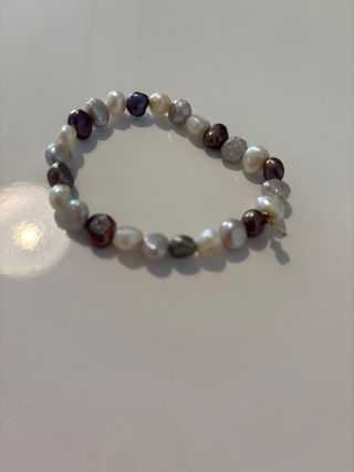 Pulsera de perlas irregulares multicolor