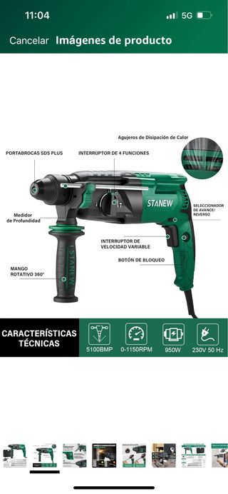 Taladro Percutor SDS Plus 950W STANew