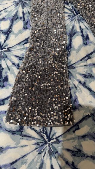 Vestido fiesta lentejuelas plateado talla m/l