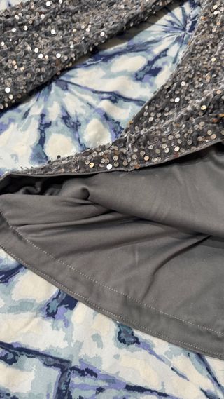 Vestido fiesta lentejuelas plateado talla m/l