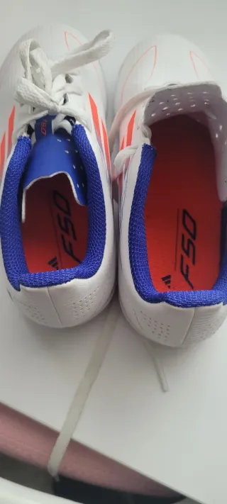 Zapatillas Adidas Fútbol Niño Azul Blanco