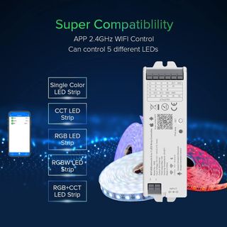 Controlador LED 5 en 1 WiFi 2.4GHz