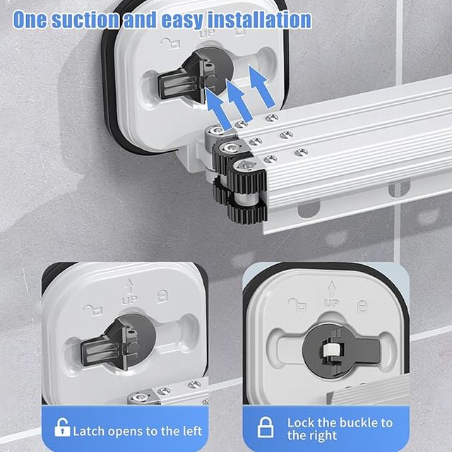 Tendedero retráctil, perchero de pared con ventosa, plegable, con gancho y toallero