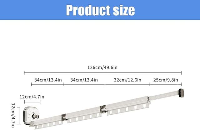 Tendedero retráctil, perchero de pared con ventosa, plegable, con gancho y toallero