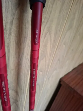 Bastones de senderismo rojos