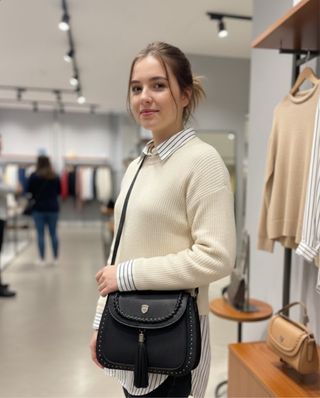 Bolso bandolera piel negro