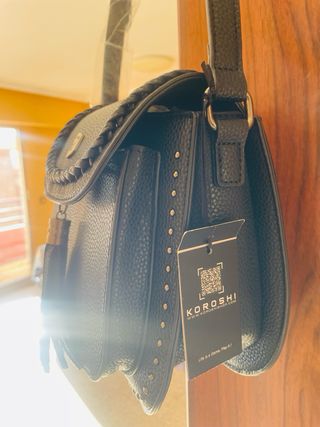 Bolso bandolera piel negro