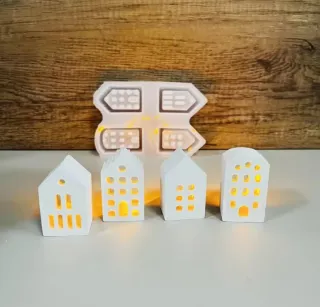 Molde Silicona para resina o yeso Casas