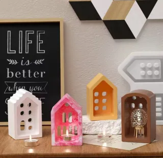 Molde Silicona para resina o yeso Casas